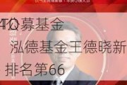 2024公募基金
人物TOP榜：泓德基金王德晓新进荣誉榜 排名第66