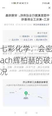 七彩化学：会密切关注Heu
ach辉柏赫的破产申请进展情况